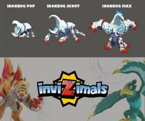Puzzle Ironbug σε τρεις φάσεις Ironbug Pup, Ironbug Scott και Ironbug Max, Invizimals